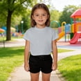 thumbnail image 2 of Tfken Soft Comfy Tops For Girls Daily Wear Holiday Short Sleeve Tees Tshirts Loose Fit T-Shirts Fashion Summer Children Trendy Clothes Size 6-7 Years, 2 of 5