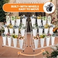 thumbnail image 4 of 3 Tier Metal Flower Display Stand with 12 Buckets and Wheels, Ideal for Flower Shops, Weddings & Home Decor, 4 of 7