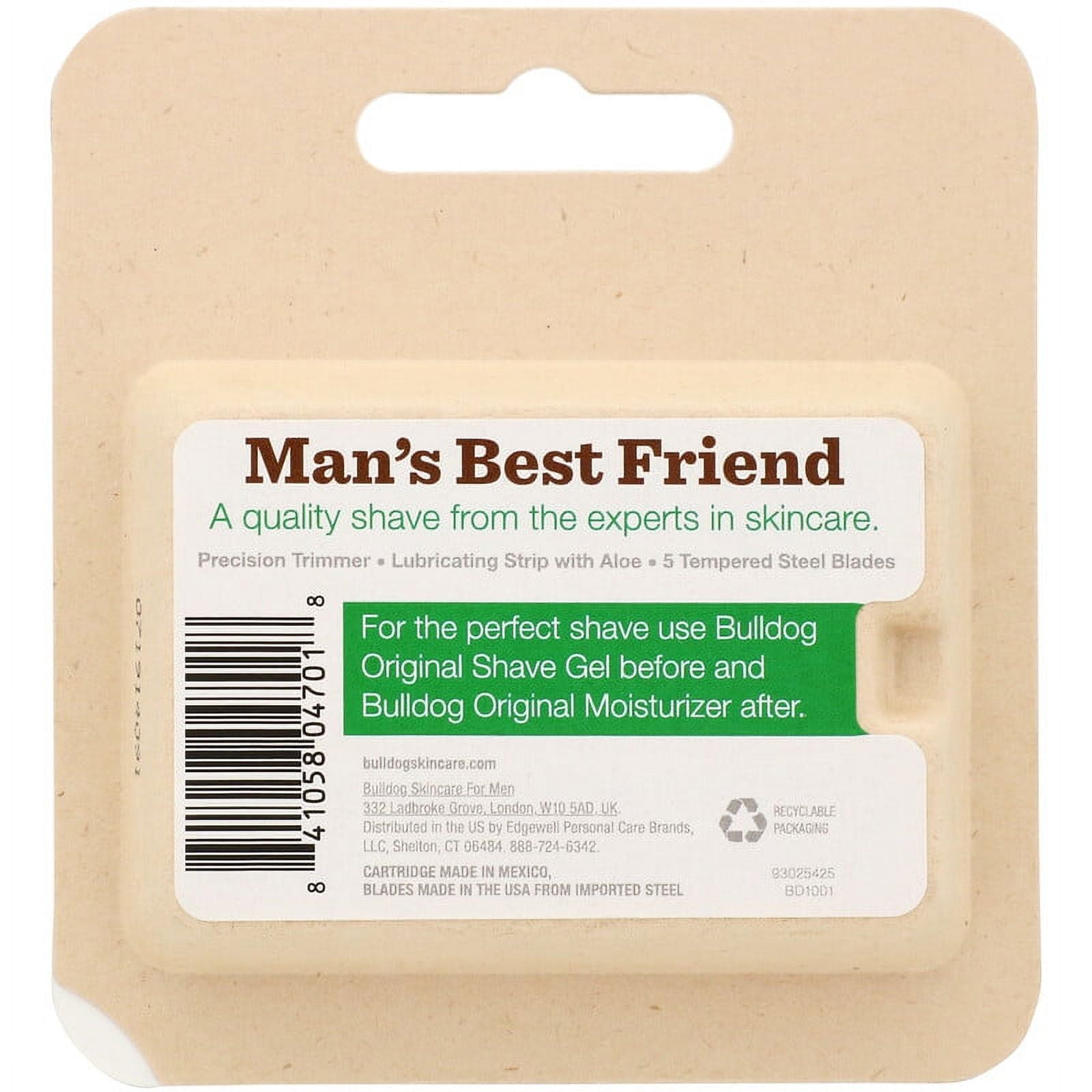 Bulldog Skincare For Men, Original Steel Blades Refill, Four 5-Blade Cartridges Pack of 2