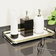 thumbnail image 5 of Counter Organizer for Bathroom, Kitchen or Coffee Bar, Metal Shelf with Faux Marble, Vanity Countertop Makeup Storage, Dresser Perfume Display Rack, Toilet Tank Tray, 5 of 8