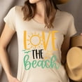 thumbnail image 4 of Love the Beach T-Shirt – Cute Summer Graphic Tee for Women and Girls, Heliconia, Size 3XL, 4 of 6