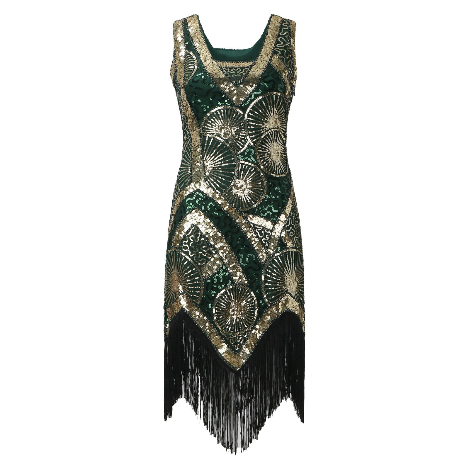 slim fit dress slacks Unique Vintage Plus Size 1920s Emerald Velvet Floral Burnout Hemingway main image 0