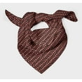 thumbnail image 3 of Bimba Brown Diagonal Line Geometric Printed Pure Silk Scarf For Hair Neck Head Bandanas For Women 40 x 80 Inches, 3 of 6