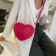 thumbnail image 5 of Minnieouse Elegante bandolera vintage Almacenamiento dividido en zonas Todos los días Amor femenino Bolsos cruzados en forma de corazón Bolsas de mensajero y de hombro Rosa roja, 5 of 6