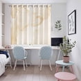 thumbnail image 5 of Marble Beige Kitchen Curtains 63 Inch Length, Modern Abstract Ink Painting Luxury Grommet Top Bedroom Living Room Curtains, Light Filtering Cafe Curtain Drapes 2 Panels Set 104''x63'', 5 of 9