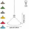 thumbnail image 3 of FSLiving Socket Pendant Light with 15ft Plug-in UL Dimmable Cord Macaron Red Iron Lampshade Light Fixtures Nordic Minimalist Loft Style Lamps for Dining Room,Bulbs Not Included - 1 Pack, 3 of 7