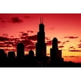 thumbnail image 2 of Highsmith, Carol 18x13 Black Modern Framed Museum Art Print Titled - Chicagos Skyline appears in silhouette at sunset, 2 of 4