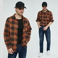 thumbnail image 4 of SSLR Flannel Shirts for Men, Long Sleeve Button Down Shirt Lightweight Plaid Brushed Casual, 4 of 9
