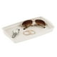 thumbnail image 5 of Bandeja organizadora de almacenamiento de plástico con diseño en M para tocador de baño, 5 of 8