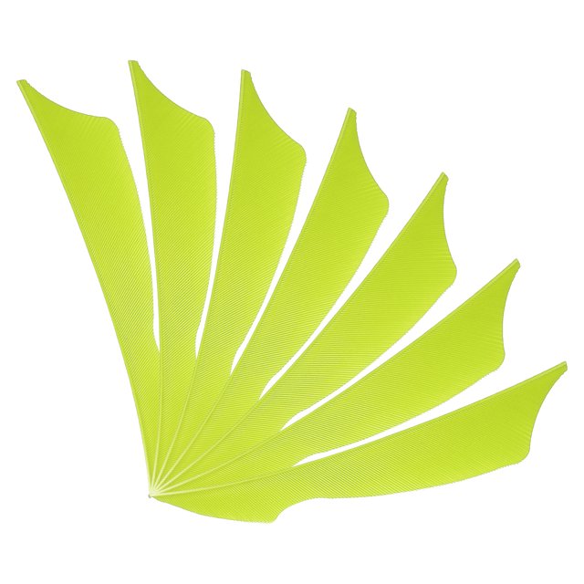 Uxcell 4 Inch Arrow Vanes, 20 Pack Turkey Feather Fletching Archery Fletch Right Wing for Hunting Target Shooting, Black Fluorescent Yellow