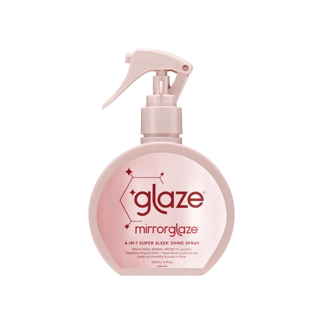 Glaseado MirrorGlaze Super Sleek Hair Shine Spray - Transforma el encrespamiento en un brillo similar al vidrio Protege del calor Bloquea la humedad + Repara los enlaces - 6.4 oz