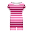 thumbnail image 6 of uublik Two Piece Pajama Set for Women Casual Short Sleeve Tops and Drawstring Shorts Loungewear Matching Sleepwear Pink, 6 of 7