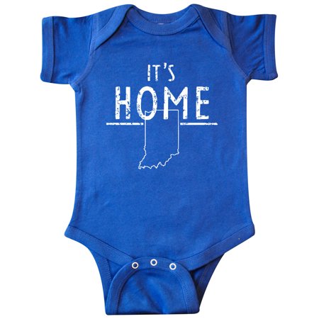 

Inktastic It s Home- State of Indiana Outline Distressed Text Gift Baby Boy or Baby Girl Bodysuit
