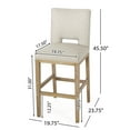 thumbnail image 3 of Kiara Contemporary Fabric Upholstered 31 Inch Barstools, Set of 2, Wheat and Weathered Natural, 3 of 8