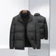 thumbnail image 3 of Chaqueta de plumón con textura de burbujas para hombre, invierno 2024, nueva chaqueta de plumón de pato blanco, informal, de negocios, con cuello alto, 3 of 5