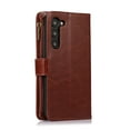 thumbnail image 4 of Allytechgroup Wallet Case for Samsung Galaxy S25+ Plus, Zipper Clutch Phone Case with Card Slots, Cash Pocket, Wrist Strap, Kickstand Stand Function, Magnetic Closure Flip Cover,Brown, 4 of 6