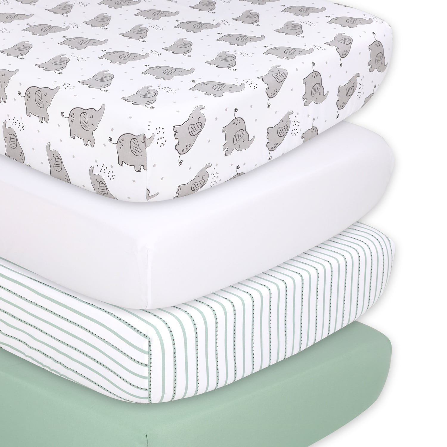 The Peanutshell Safari Adventures 7 Piece Baby Nursery Crib Bedding Set, Quilt, Crib Sheets, Crib Skirt