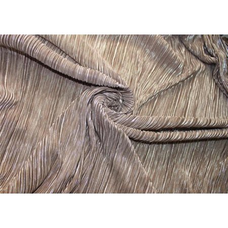 Brown x Silver Lurex Pleated Fabric ~ 58quot; wide