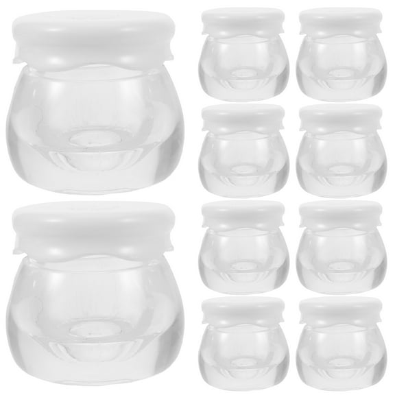 FOMIYES 10Pcs Transparent Refillable Cream Jars for Cosmetics Storage