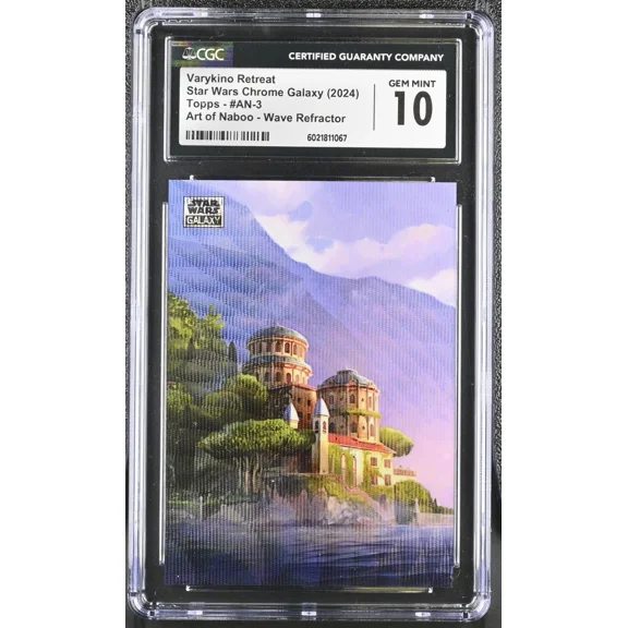 VARYKINO RETREAT 2024 TOPPS STAR WARS CHROME GALAXY REFRACTOR 39/99 #AN-3 CGC 10