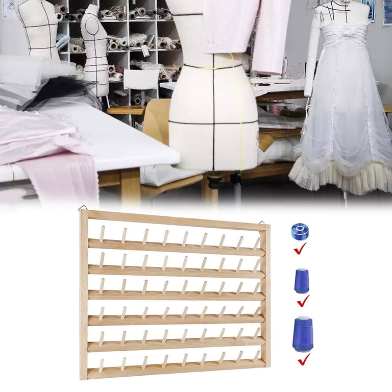 MOOACE Metal Thread Holder Rack Set Of 4 - Holds 54 Spools Each, Wall Mount Organizer For Sewing & Embroidery