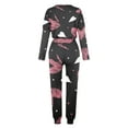 thumbnail image 4 of JGGSPWM 2 Piece Valentines Sweatsuits for Women Casual Active Wear Outfit Jogger Set CuteHeart Print Spring Fashion 2024 Matching Pajama Pjs Lounge Wear Black XL, 4 of 6