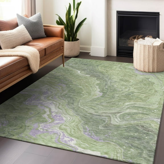 Addison Rugs Chantille Indoor/Outdoor Transitional Abstract Aloe Washable Rectangle Rug, 10' x 14'