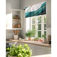 thumbnail image 6 of Abstract Marble Window Valance Curtain Marble Auqa Rod Pocket Short Curtain for Living Room, Bedroom & Kitchen Window Decor 60x18in, 6 of 8