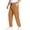 Brown, variant on Coorders Men's Elastic Stretch Work Pants, Lightweight Drawstring Pants with Pockets Black, L