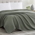 thumbnail image 3 of Cannon Heritage 100% Cotton Waffle Weave Green Twin Blanket, Solid Casual themed, Adult Bedding, OEKO-TEX Certified, 3 of 7