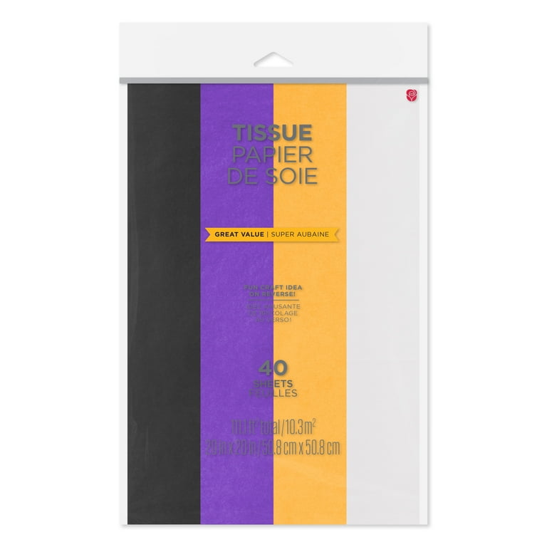American Greetings 20 in. x 20 in. Halloween Bulk Gift Tissue Paper, Black, Apricot, White (40-Sheets)