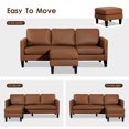 thumbnail image 2 of Haverchair Faux Leather Sectional Sofa, L Shaped Sofa with Reversible Chaise Convertible Sectional Couch 3-Seater Modern Small Couches for Small Space,Brown, 2 of 9