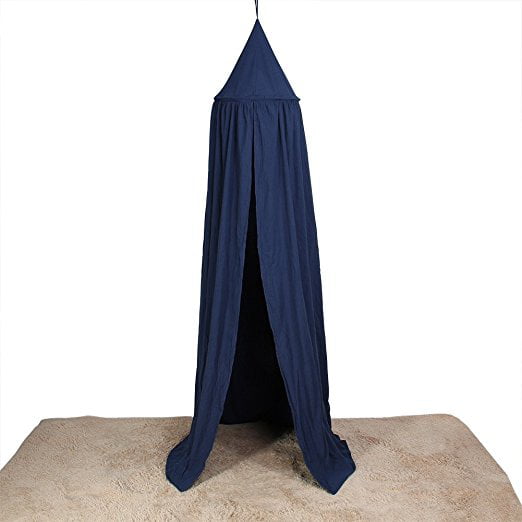 ZJchao Children Bed Canopy Round Dome Mosquito Net Hanging Curtain Baby Kids Bedroom Accessories Dark blue 