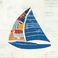 thumbnail image 2 of Prahl, Courtney 15x15 White Modern Wood Framed Museum Art Print Titled - Nautical Collage IV on Newsprint, 2 of 4