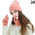thumbnail image 2 of Hat Scarf Gloves Set Classic Unisex Thermal Gloves Loop Scarf Ribbed Knit Cap, 2 of 10