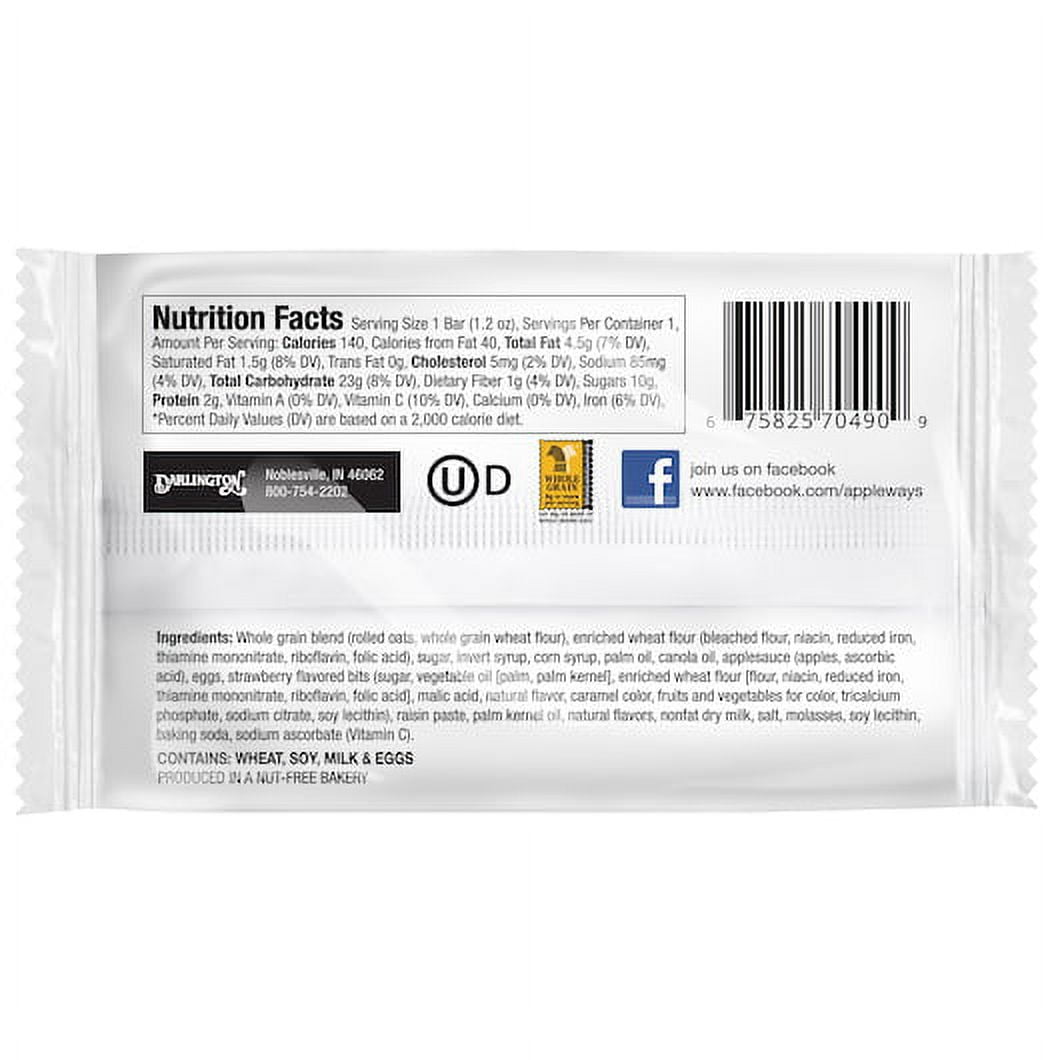 Appleways 1.2 oz Simply Wholesome Oatmeal Bars, Strawberry, 216 ct