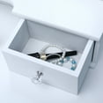 thumbnail image 6 of White Vanity Table, Stylish Makeup Vanity Set with Tri-Folding Mirror, Wood Dressing Table 7 Drawers Storage Bedroom Furniture for Girls/Women, Wood Make-Up Vanity Table and Stool Set, S10404, 6 of 7
