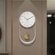 thumbnail image 3 of Reloj de pared decorativo grande clásico con péndulo, moderno, silencioso y sin tictac. blanco, 3 of 7