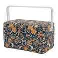 thumbnail image 2 of SINGER Large Premium Tackle Sewing Basket Navy Paisley Print with Notions Sewing Kit and Matching Pin Cushion, 2 of 6