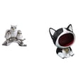 thumbnail image 1 of Figuras de búho, estatua de animal de resina, miniatura de escritorio, gato, llavero, adorno decorativo único, adecuado para sala de estar, dormitorio, 1 of 8