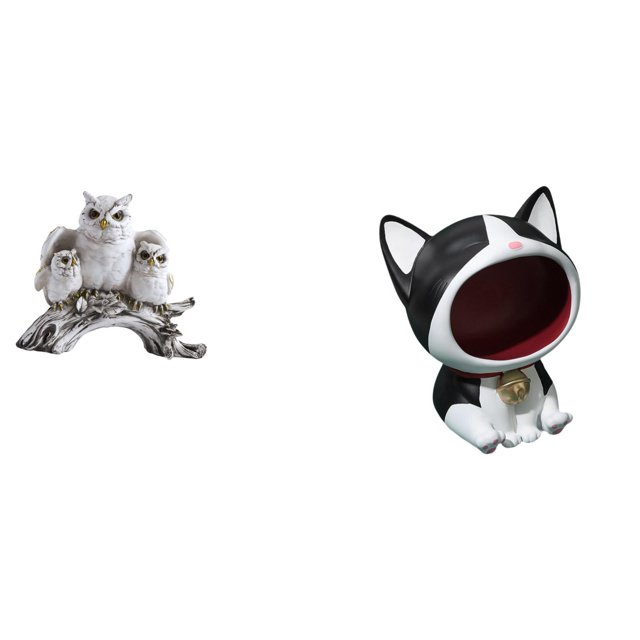 Figuras de búho, estatua de animal de resina, miniatura de escritorio, gato, llavero, adorno decorativo único, adecuado para sala de estar, dormitorio