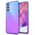 thumbnail image 5 of ULAK Samsung Galaxy S21 FE Phone Case, Sparkly Shockproof Bumper Protective Phone Case for S21 FE 5G 6.5 inch for Women Gilrs,  Blue Purple, 5 of 8