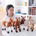 thumbnail image 3 of BESTSKY 3D Simulation Horse Animal Plush Stuffed Doll Kids Toy Room Decor Photo Props, 3 of 7