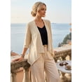 thumbnail image 2 of DARING DIVA Women's 3/4 Sleeve Open Front Loose Cover Ups Lightweight Shrug XL Beige, 2 of 8