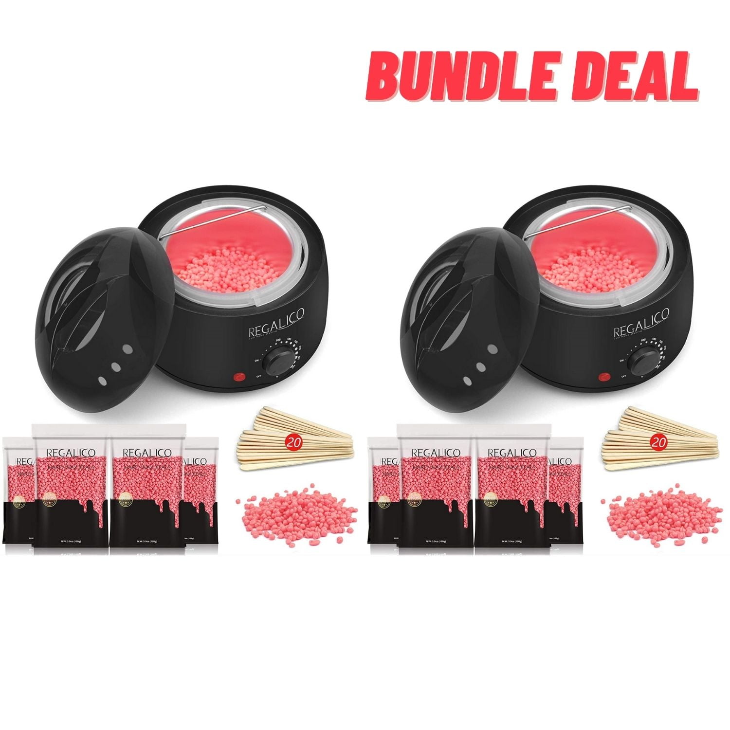 Regalico Wax Warmer with 4 Bags Painless Hard Wax Beans Hair Removal