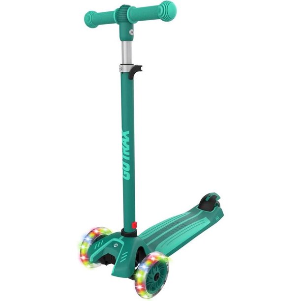 GOTRAX KS1 Patinete para Niños 3 Ruedas con Iluminación LED, 3 Manillares Ajustables, Adecuado para Niños y Niñas de 2 a 8 Años y Carga Máxima de 100 Libras, Green