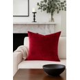 thumbnail image 3 of Fennco Styles Red Velvet Square Poly Filled Throw Pillow 18" X 18" - Solid Color Plush Reversible Accent Cushion for Home, Holidays, Office and Valentine's Day Décor, 3 of 4