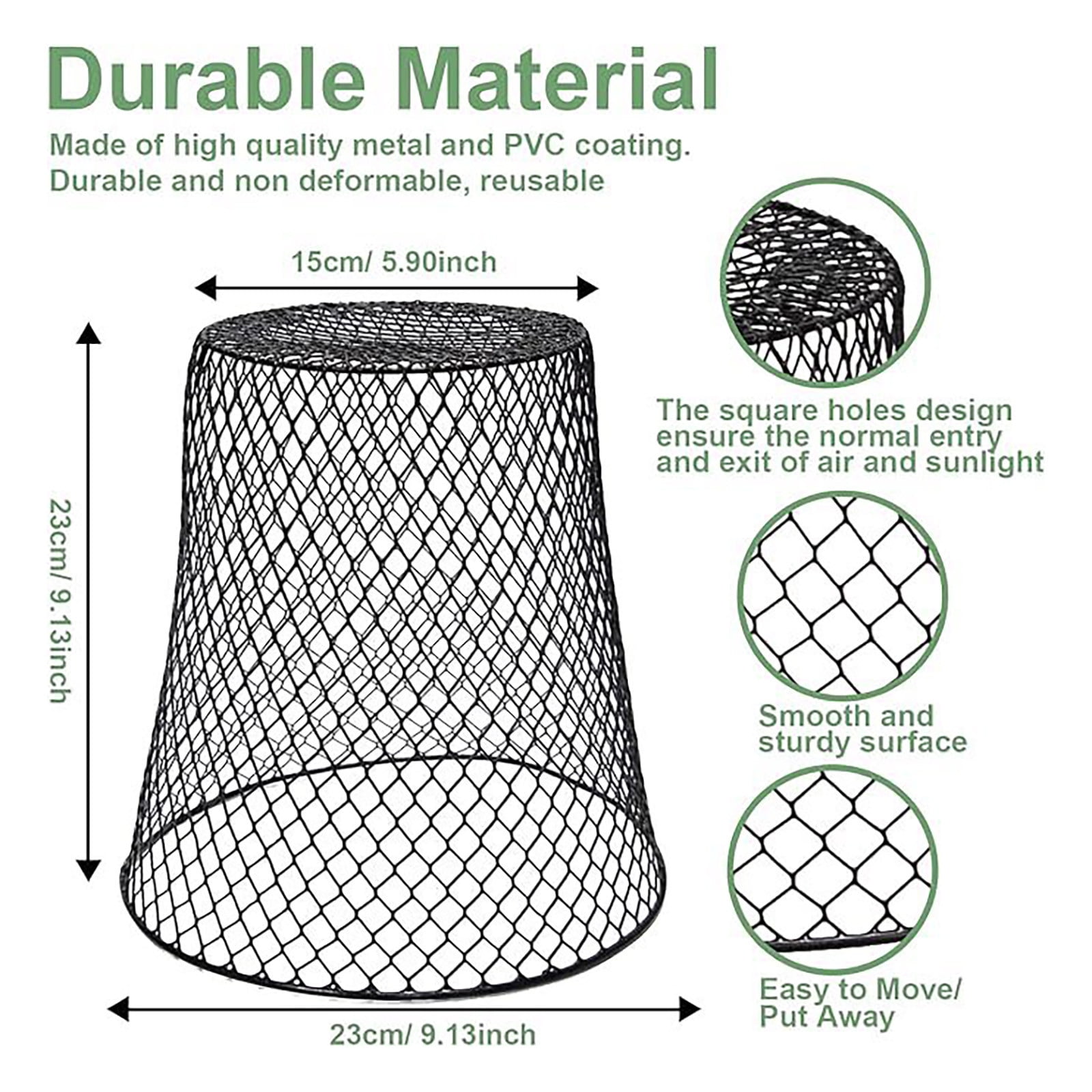 9in Tall Wire Mesh Waste Basket, Small Round Open Top Wastebasket, Recycling Bins Garbage Waste Baskets, Wire Mesh Desk Can for Bathroom Bedroom Office School,White - 4PCS