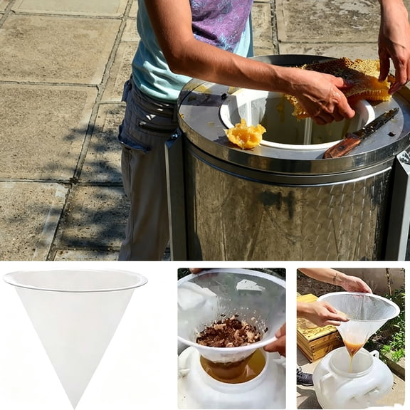 Mesh Honey Filter Bag, Nylon Mesh Conical Food Strainer, Easy to Use Fine Net Filter for Honey