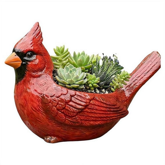 Cardinal Bird Planter, Decorative Planter, for Garden or Home Decor Setup and Daily Use, Red, 1pcs